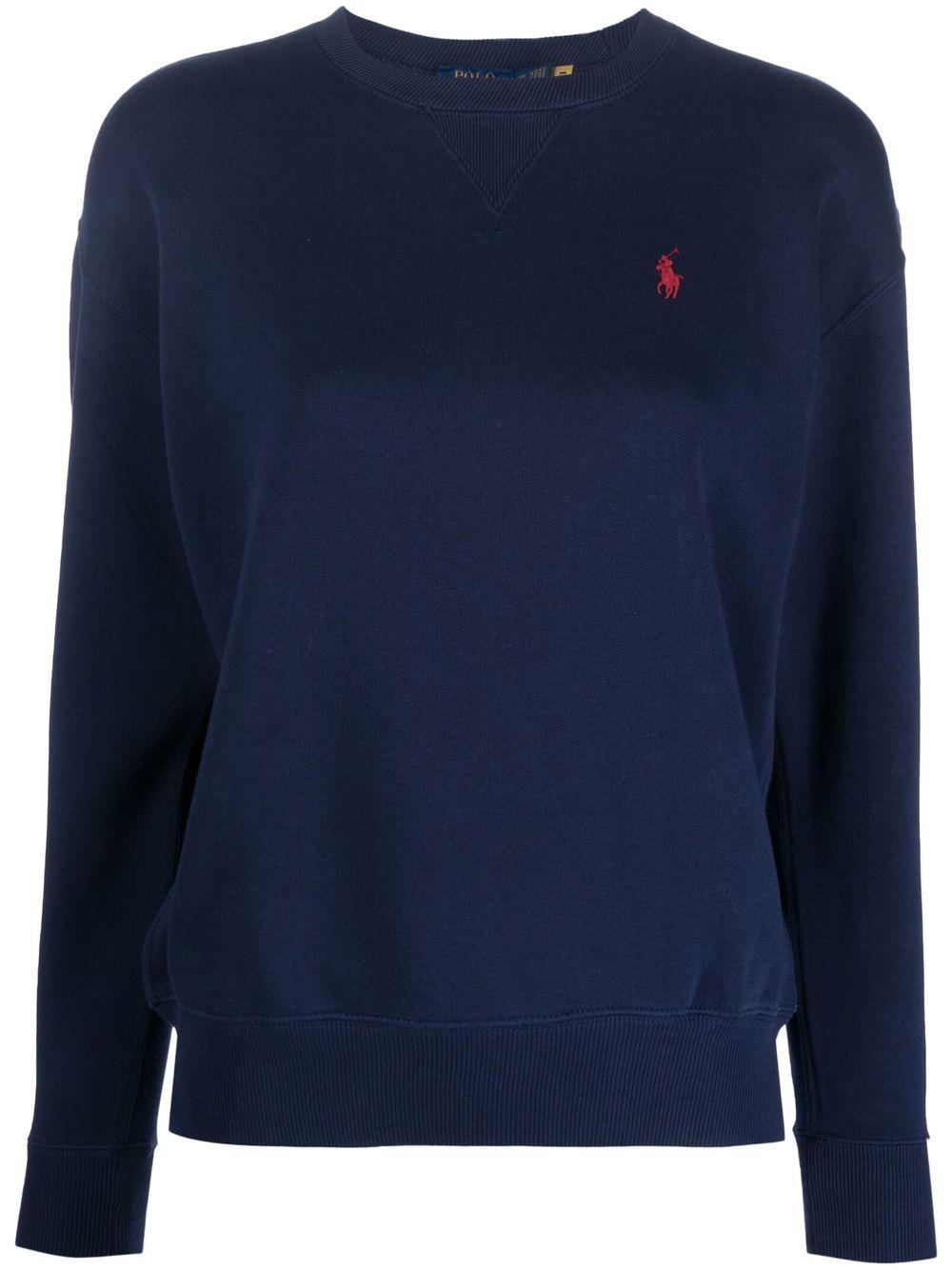Polo-pony embroidered sweatshirt<BR/><BR/> 211794395003 CRUISE NAVY POLO RALPH LAUREN 