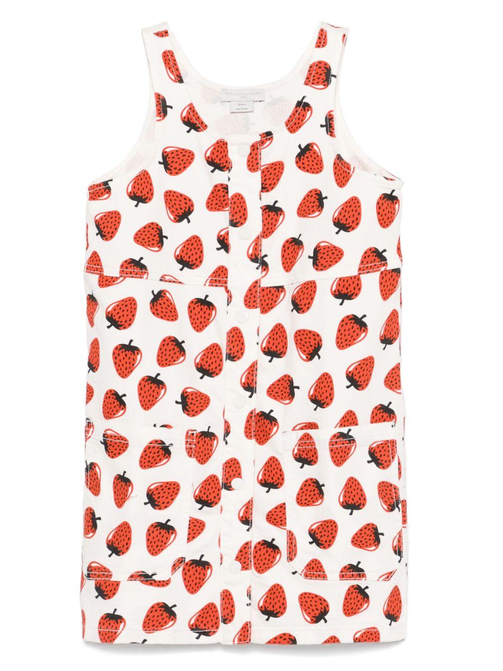 Strawberry-print dress<BR/><BR/> TW1D32 Z2568101MC STELLA McCARTNEY KIDS 
