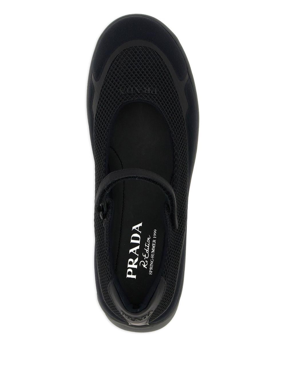 Black mesh ballerinas 1F111O F 050 YZUF0002 PRADA 