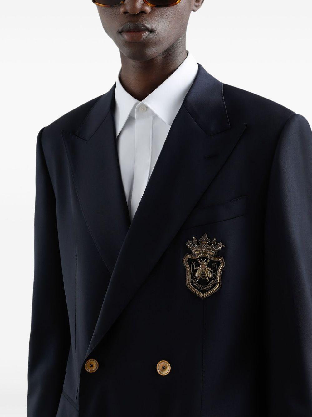 Logo-appliqué blazer <BR/><BR/><BR/><BR/><BR/><BR/> G2TJ8Z FUBFAB4902 DOLCE & GABBANA 