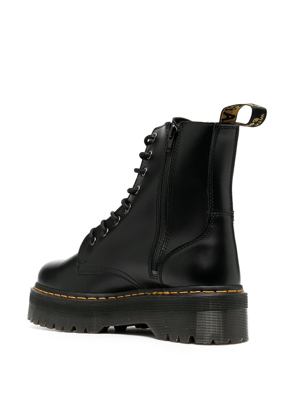 Chunky lace-up leather boots<BR/><BR/><BR/> 15265001 JADONBLACK POLISHED SMOOTH DR. MARTENS 