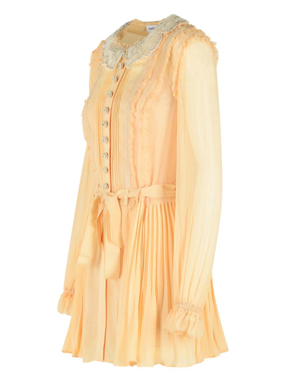 pleated mini dress 034S TAN SELF-PORTRAIT 