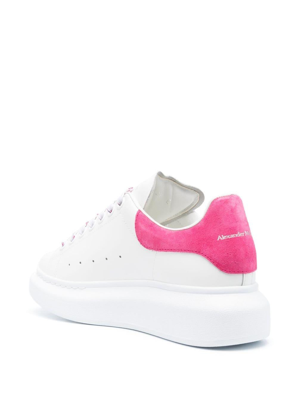White/fuchsia leather/suede oversized low-top sneakers 718139 WIBN28844 ALEXANDER MCQUEEN 