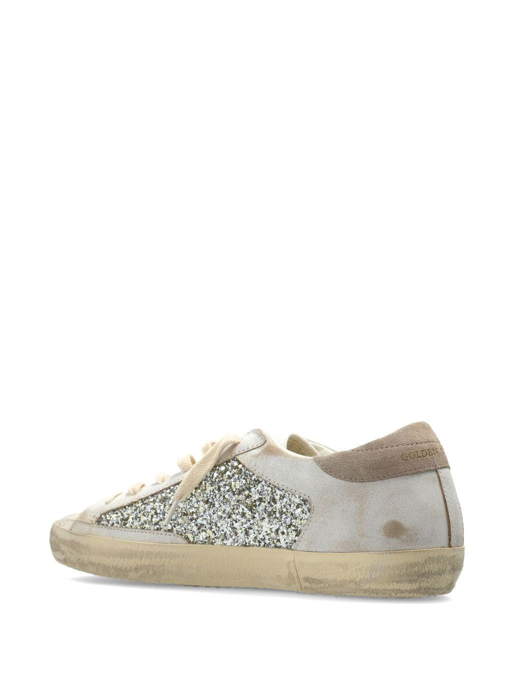 SUPER STAR GLITTER AND LEATHER UPPER LEATHER STAR SUEDE HEEL GWF00103 F00890110931 GOLDEN GOOSE 