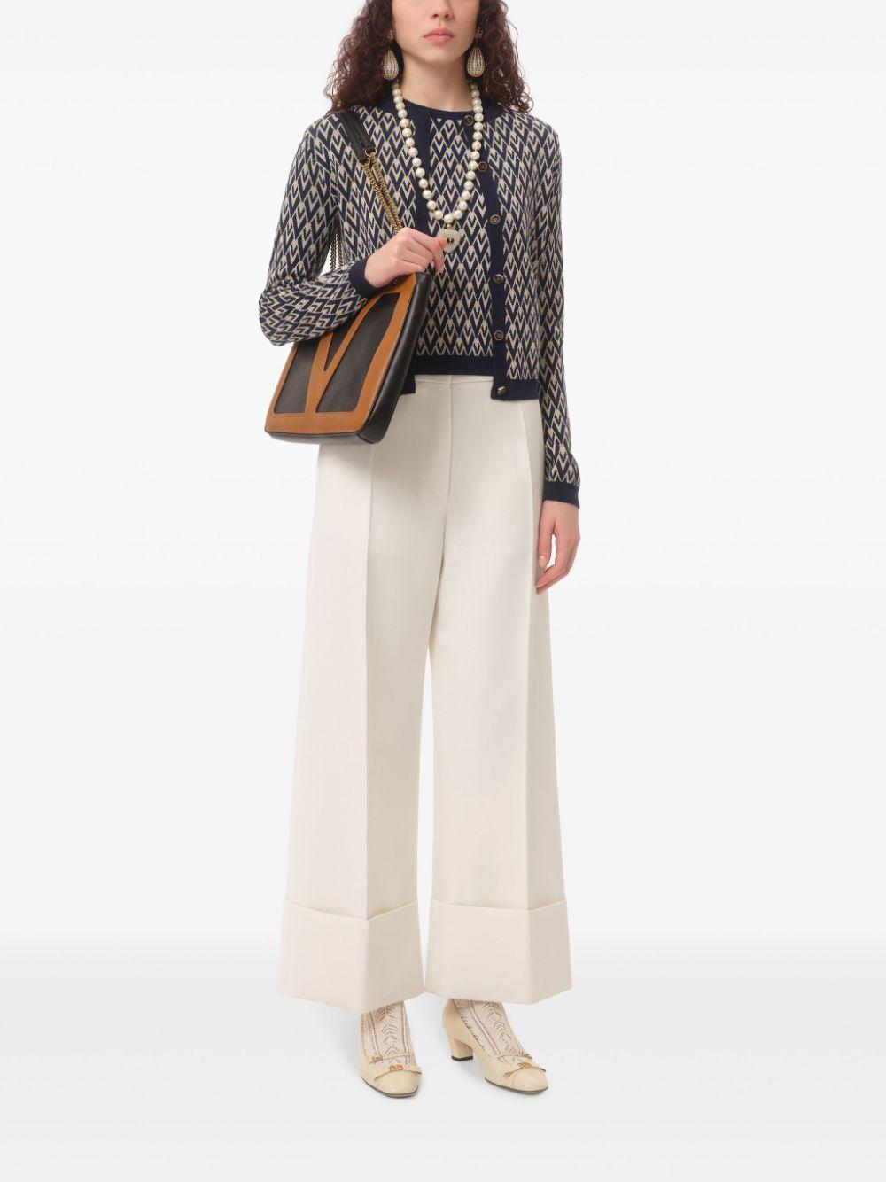 Cream/navy jaquard cardigan 6B3KA09X92M R0H VALENTINO GARAVANI 