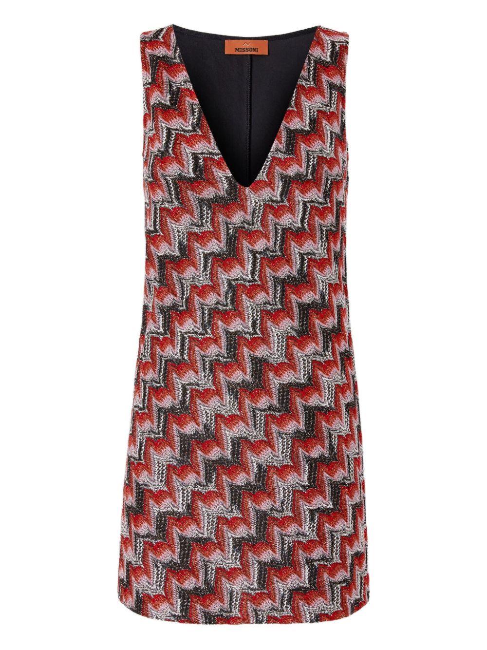 Mini dress with v-neck and embroidered lace DS25WG0U BR012PS4175 MISSONI 