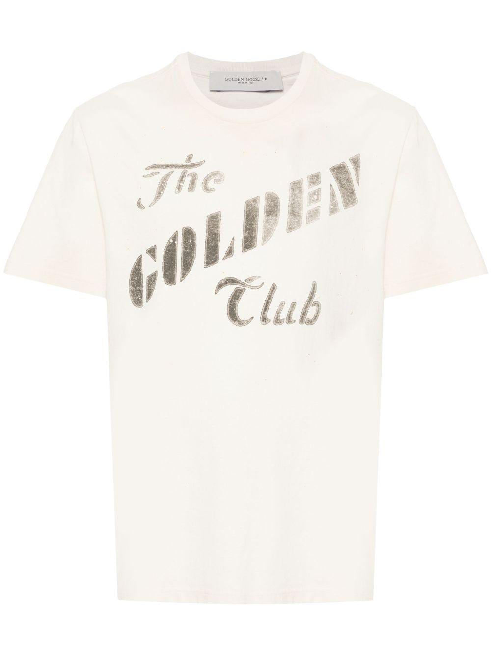 Logo-print cotton T-shirt<BR/><BR/><BR/> GMP01220 P00164211421 GOLDEN GOOSE 