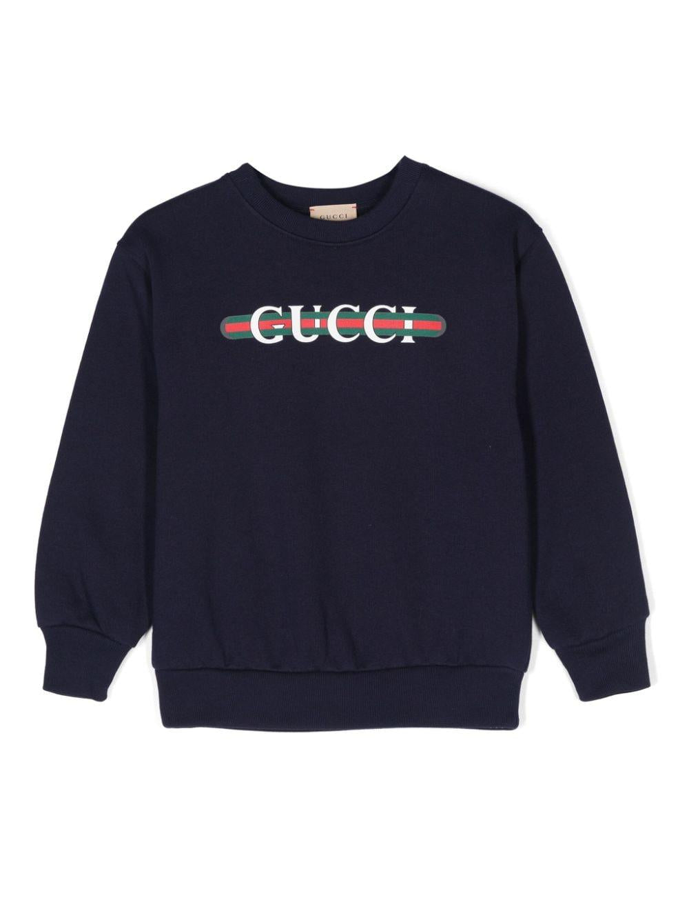 Logo-print cotton sweatshirt 793528 XJGPJ4392 GUCCI KIDS 