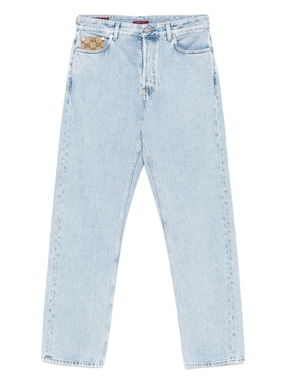 Washed denim pant with GG insert 835219 XDDCY4452 GUCCI 