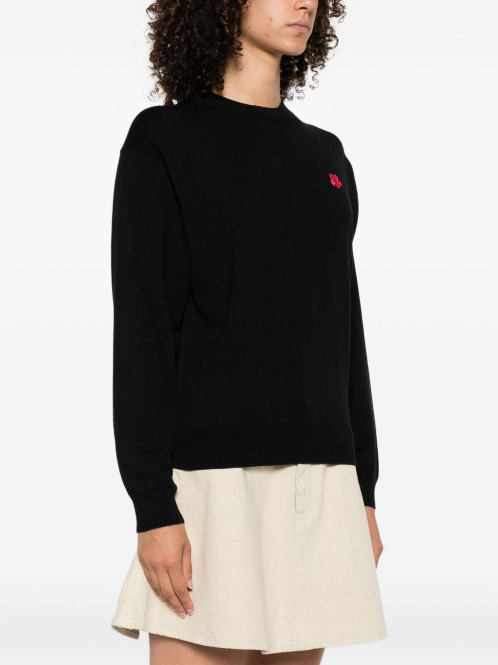 'Boke Flower' embroidered jumper in merino wool FF62PU7273LB 99JBLACK KENZO 