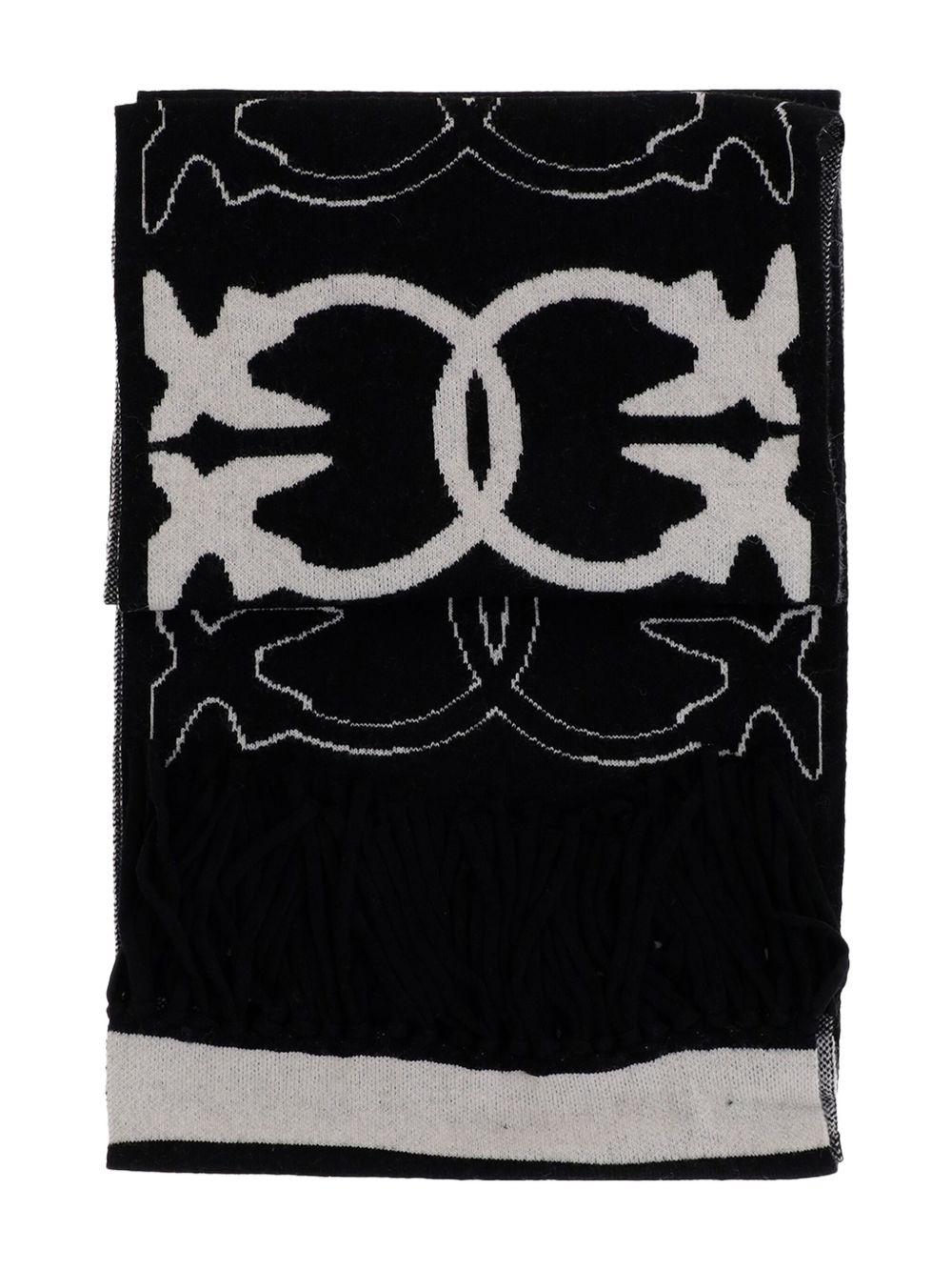 Scarf with jacquard Love Birds logo 105992 A2YOZZ2 PINKO 