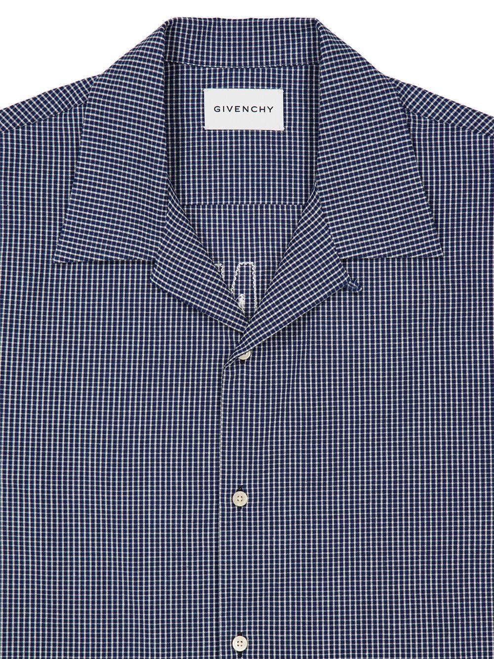 Checked shirt in cotton with GIVENCHY Paris embroidery BM616J16BG 114 GIVENCHY 