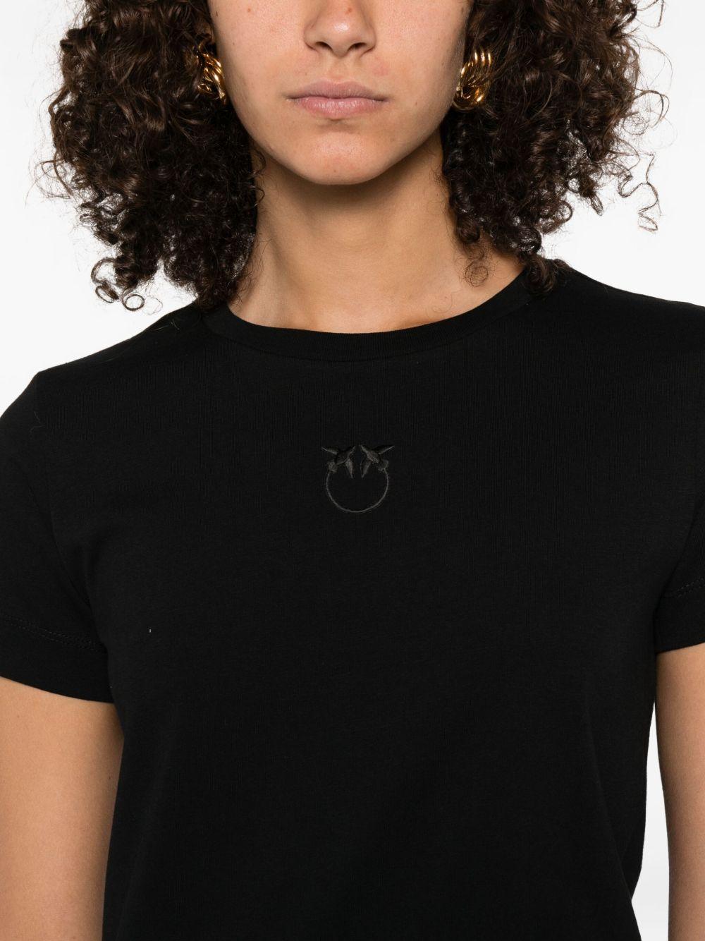 T-shirt with Love Birds embroidery 100355 A2RDZ99 PINKO 