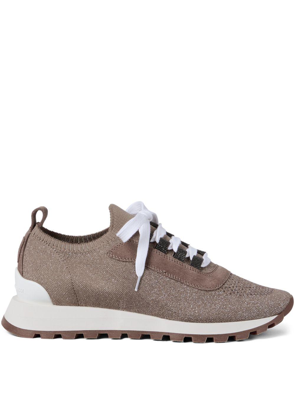 sparkling suede runners with shiny eyelets MZ35G2490 C9447 BRUNELLO CUCINELLI 