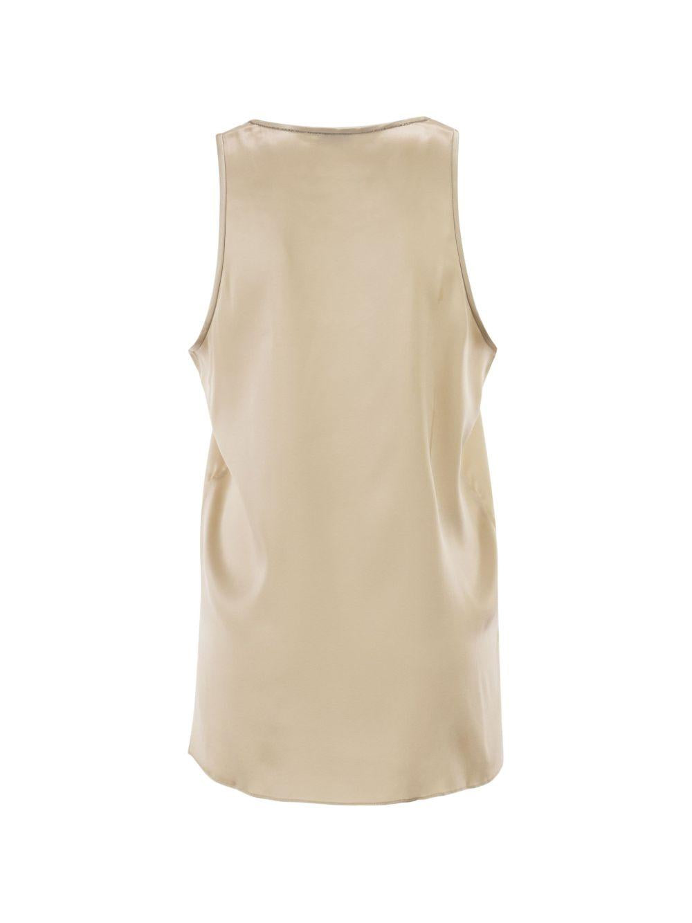Satin top with wide neckline<BR/> M0C59DZ300 C9643 BRUNELLO CUCINELLI 