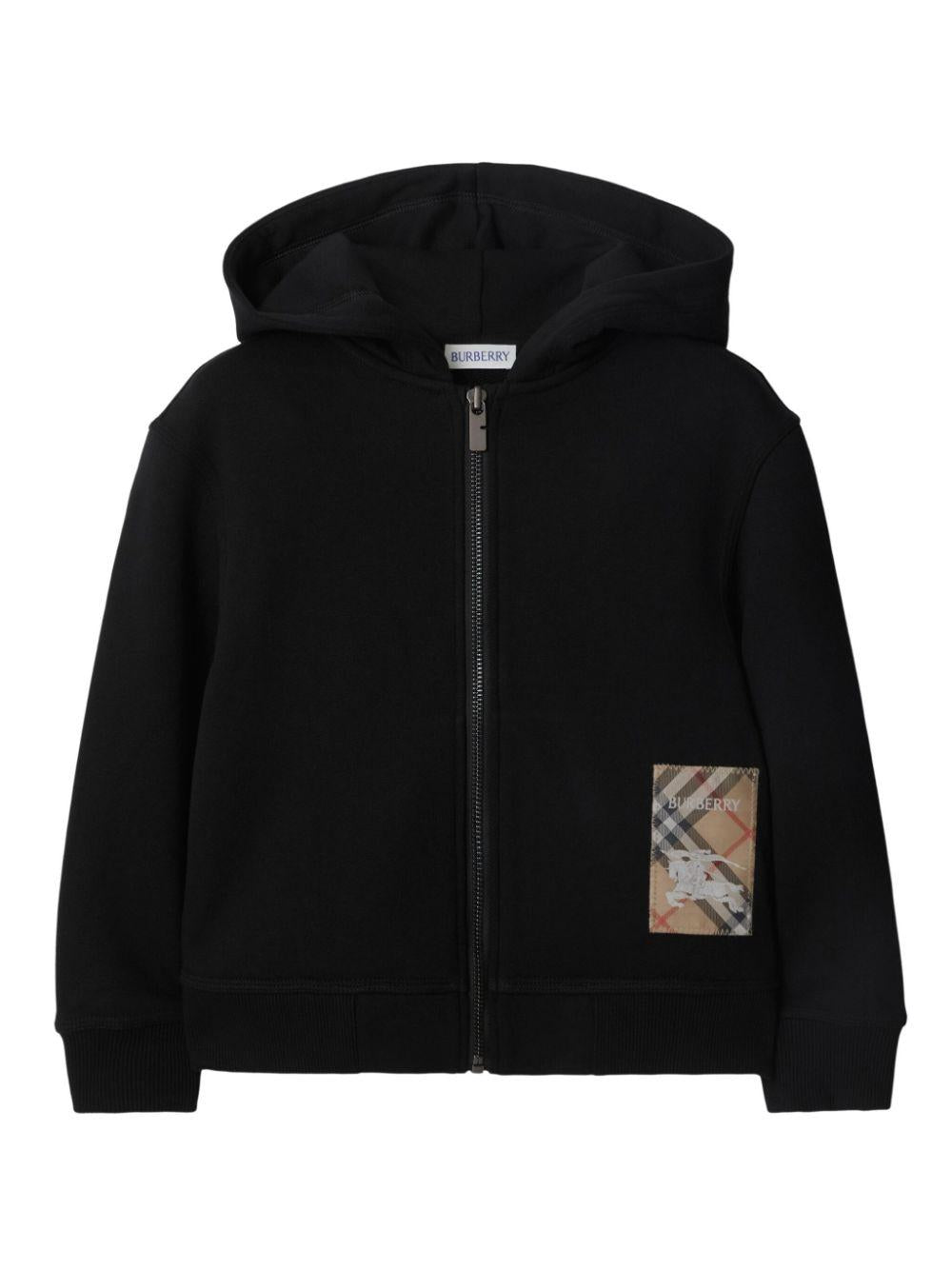 Checked-patch hoodie<BR/><BR/><BR/> 8100199 A1189 BURBERRY KIDS 
