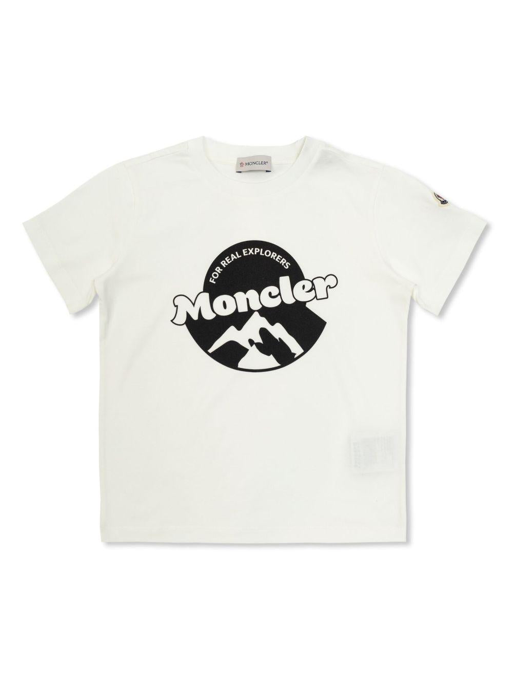Logo-print T-shirt<BR/><BR/><BR/> K19548C00025 89AFV034 MONCLER KIDS 