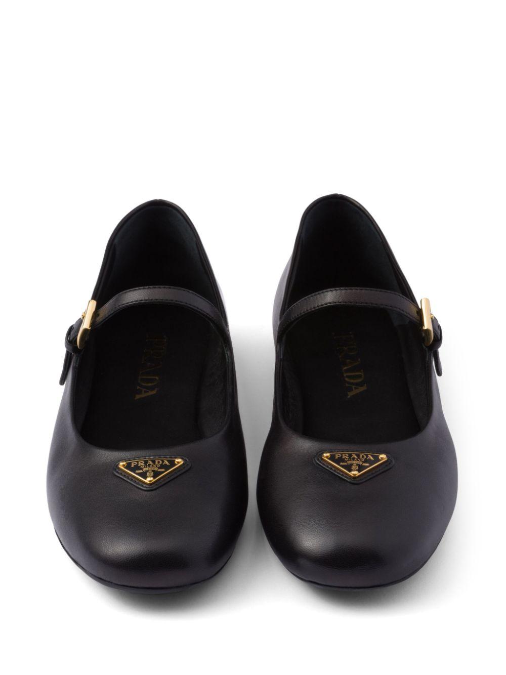 Leather ballerina shoes<BR/><BR/><BR/> 1F567N 038F0002 PRADA 