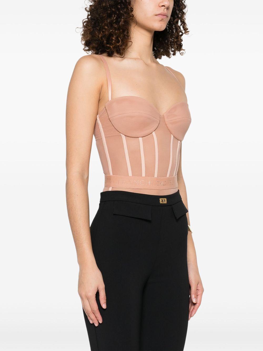 Bodysuit in crêpe and tulle fabrics BO02351E2 283 ELISABETTA FRANCHI 