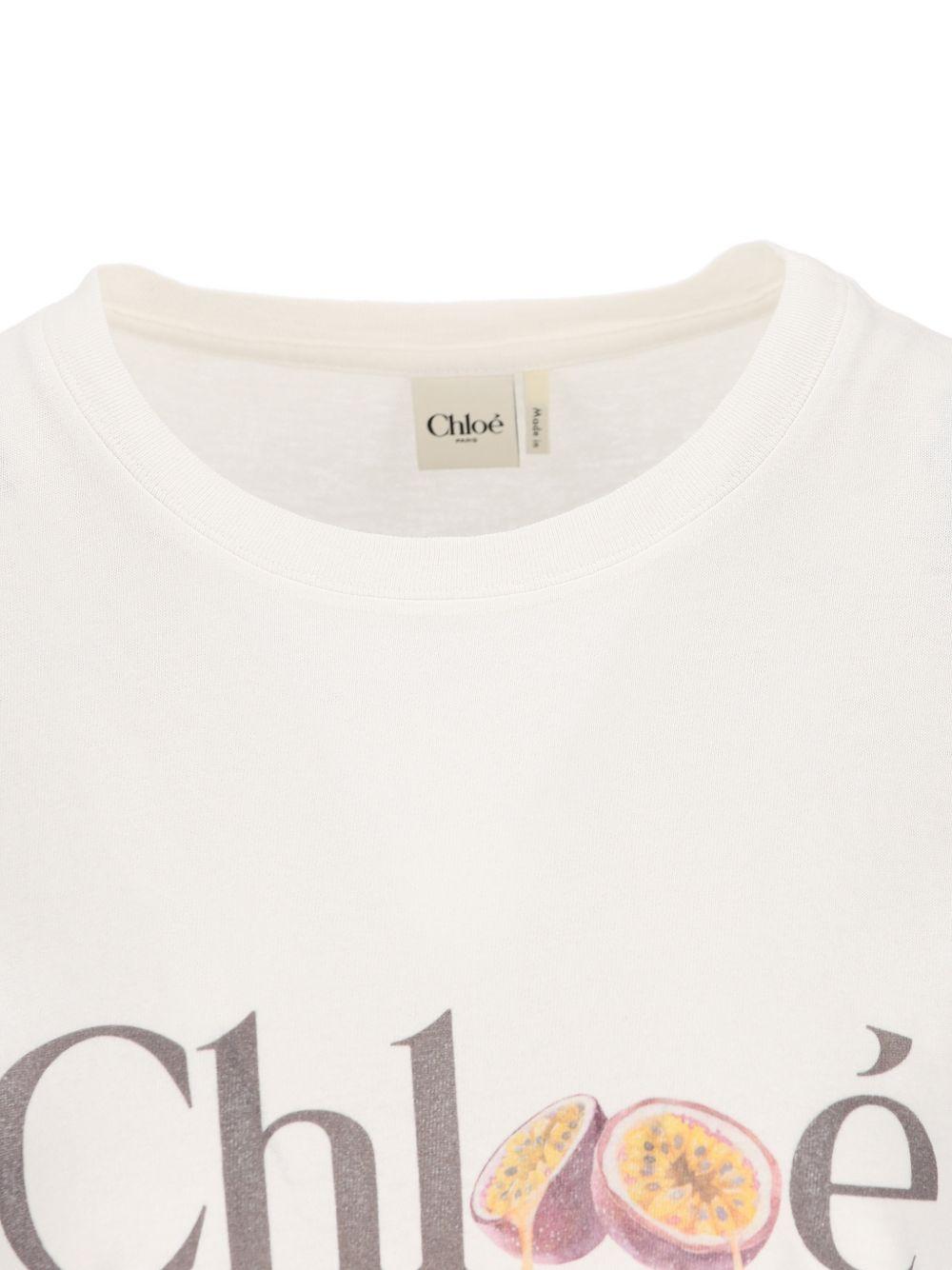 COTTON T-SHIRT WITH LOGO PRINT CH26SJH08197 101 CHLOÉ 