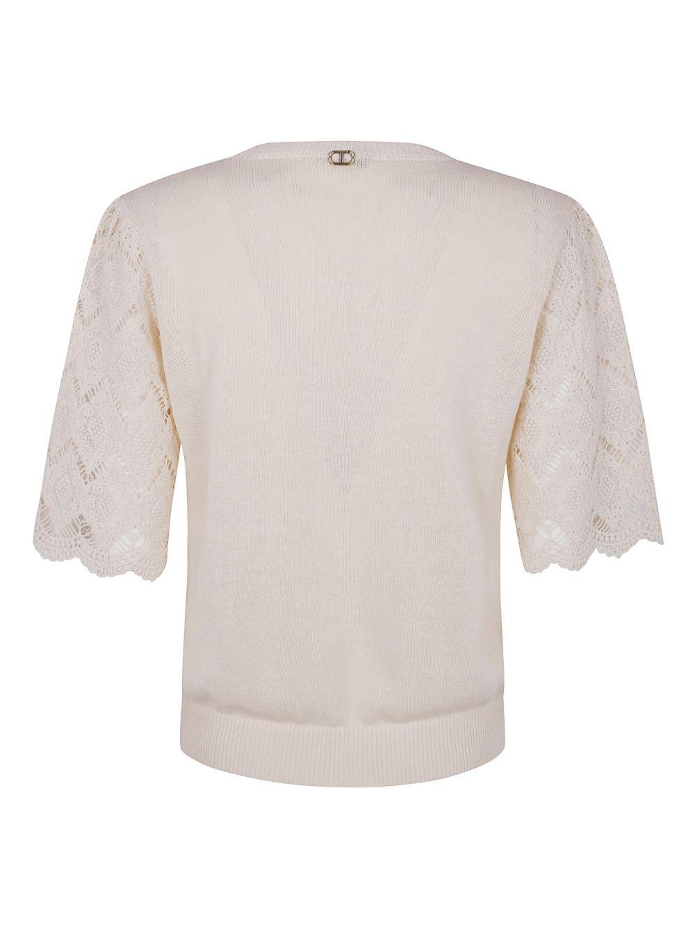 Lace-sleeved blouse<BR/><BR/><BR/> 251TP3341 12140 TWINSET 