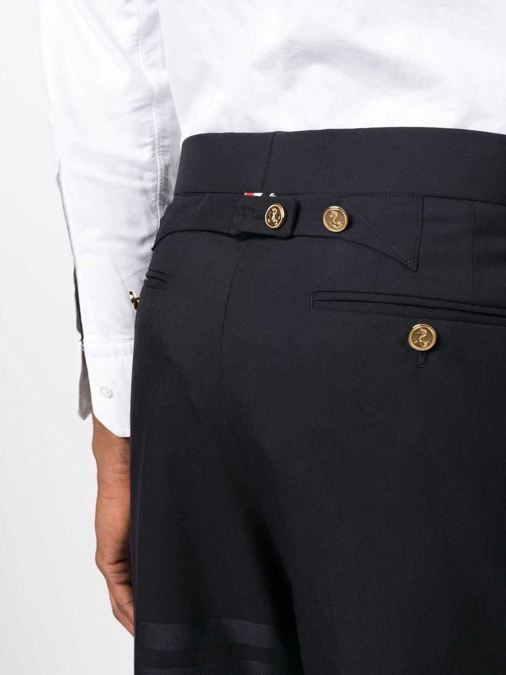 Navy blue wool 4-Bar tailored trousers MTC001A 06146420 THOM BROWNE 