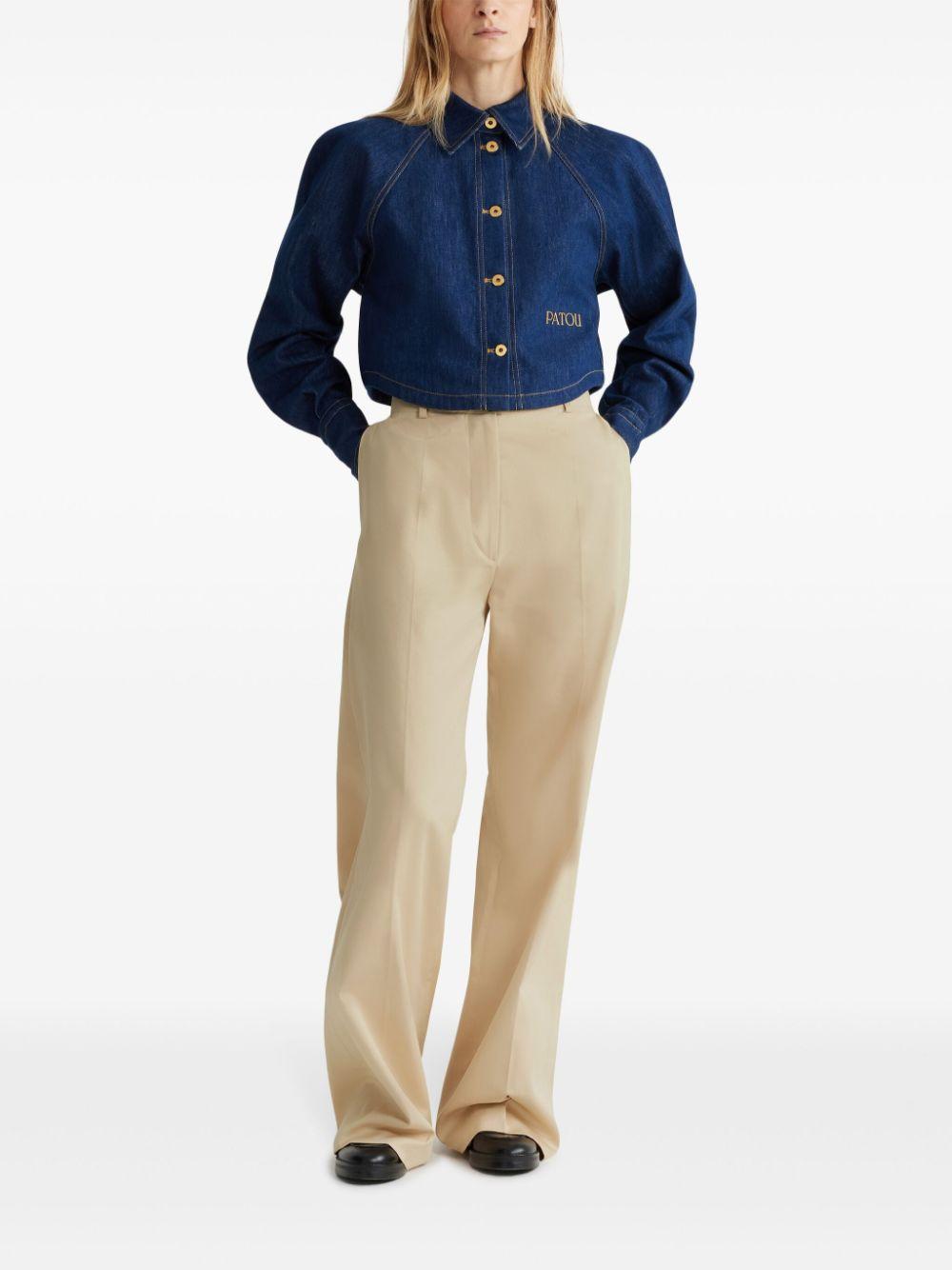 Cropped denim shirt<BR/><BR/><BR/> BL0330008 602D PATOU 
