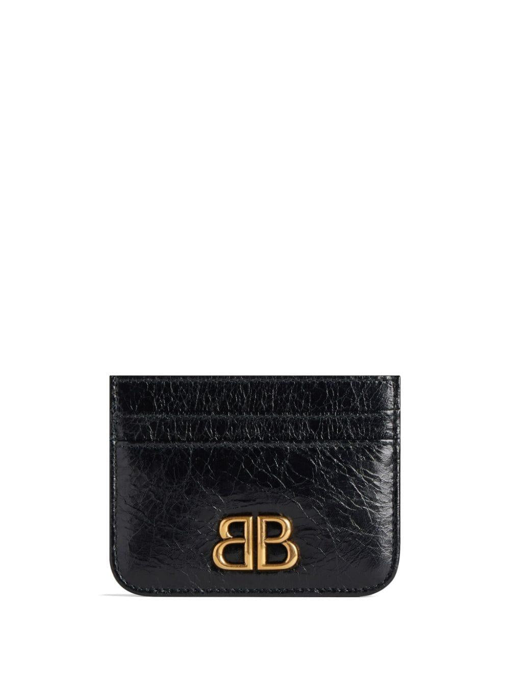 Logo-plaque. leather cardholder<BR/><BR/><BR/> 765463 2AAXB1000 BALENCIAGA 
