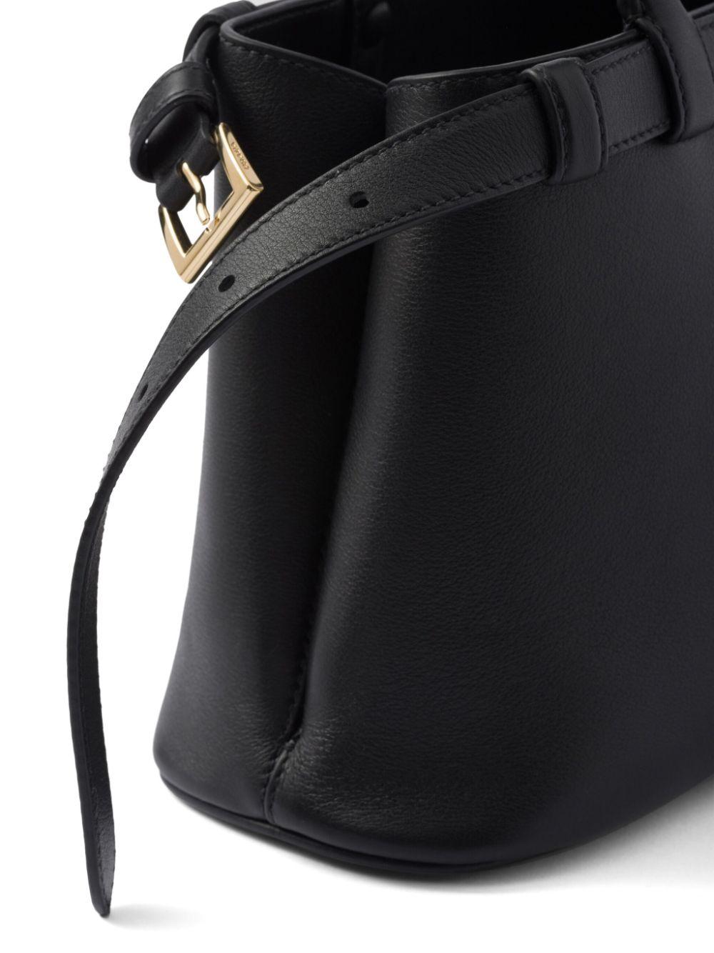 Logo-lettering leather tote bag<BR/><BR/><BR/> 1BA418 2CYSF0002 PRADA 