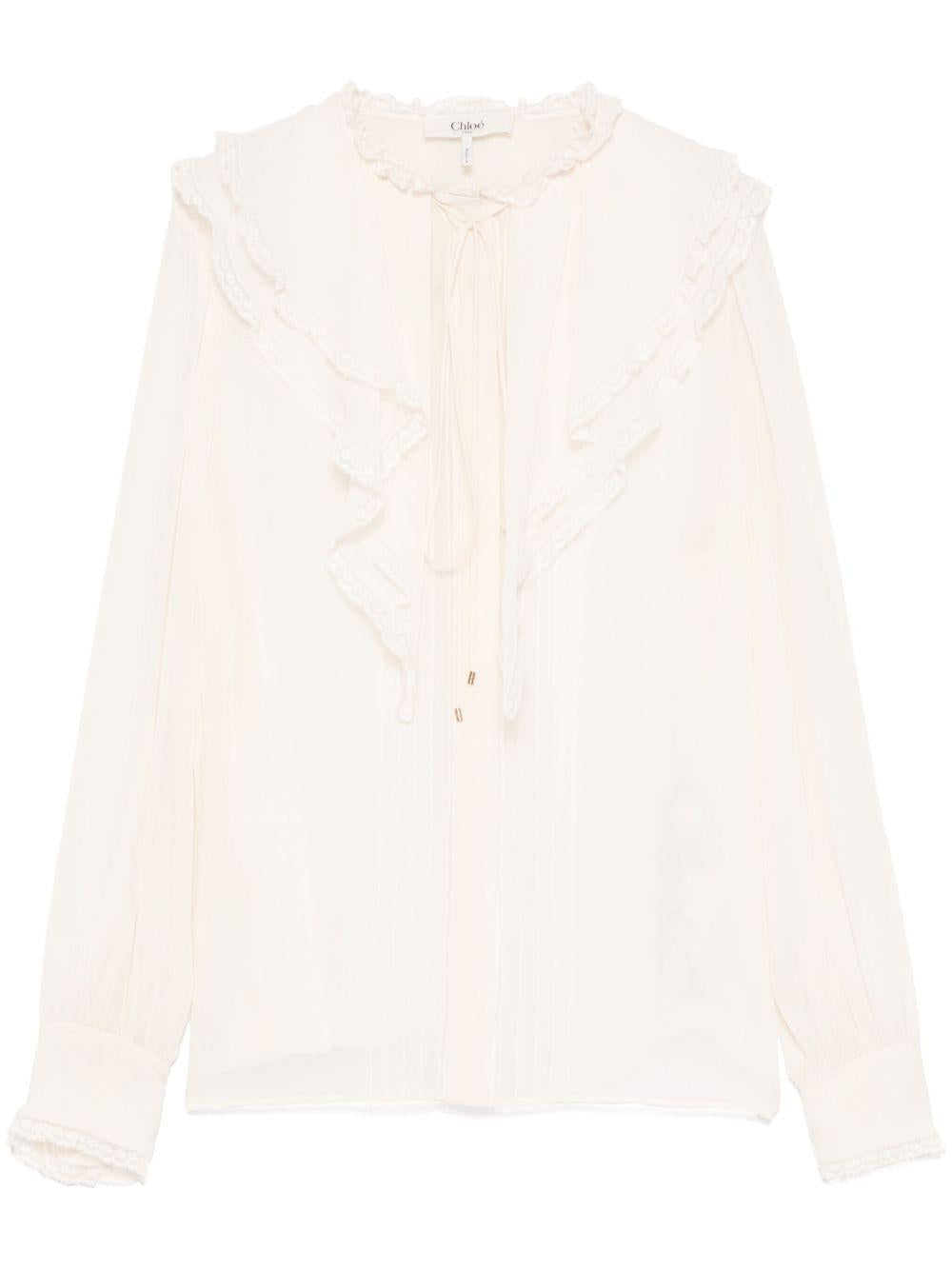 Ruffled silk blouse CH25SHT24335 115 CHLOÉ 