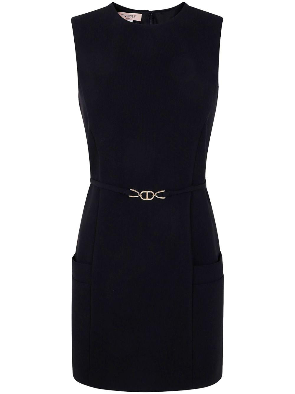 Logo-plaque sleeveless mini dress<BR/><BR/><BR/> 251TP2101 00006 TWINSET 