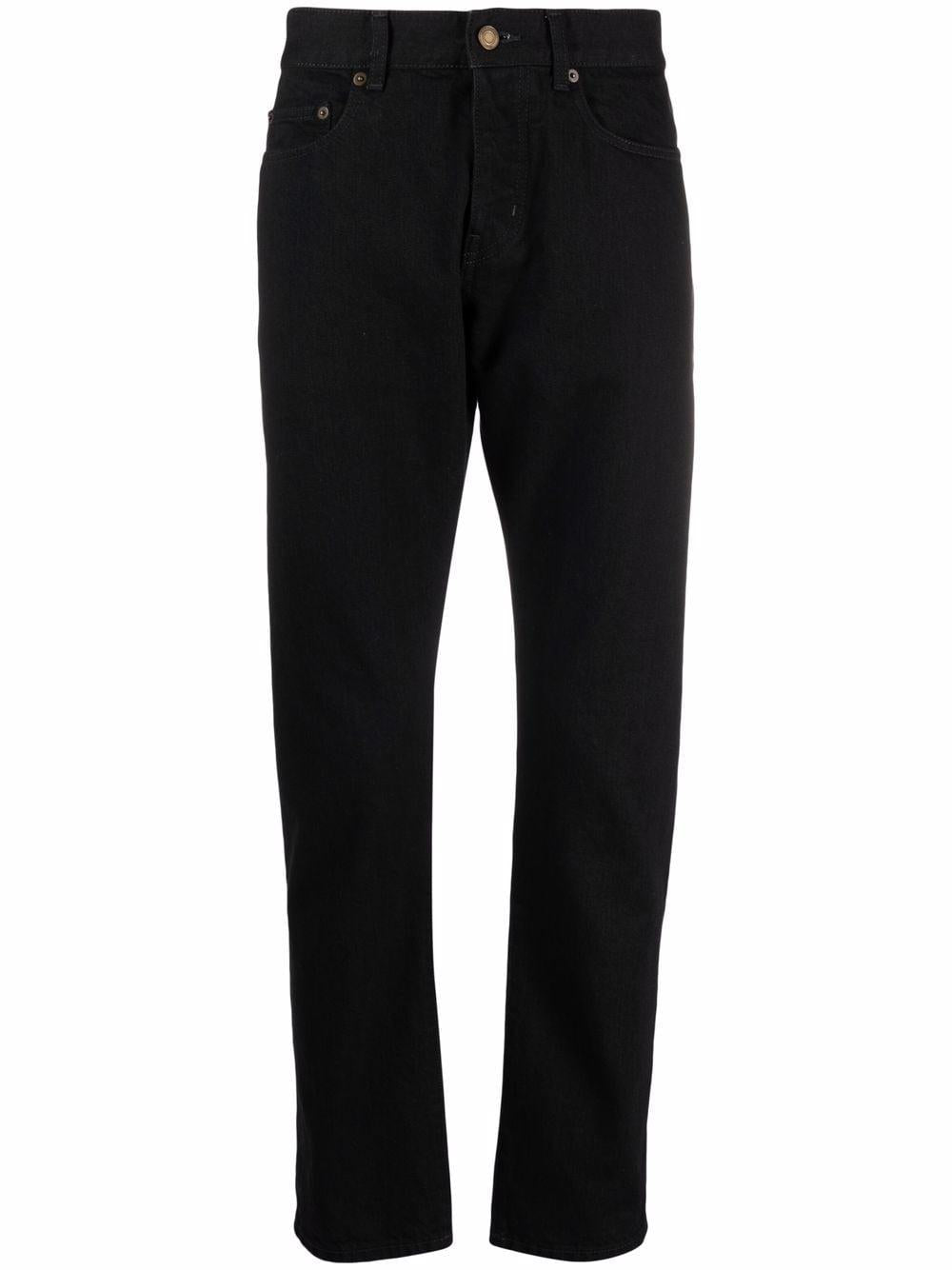 Black cotton cropped straight-leg jeans 670614YF899 1220 SAINT LAURENT 