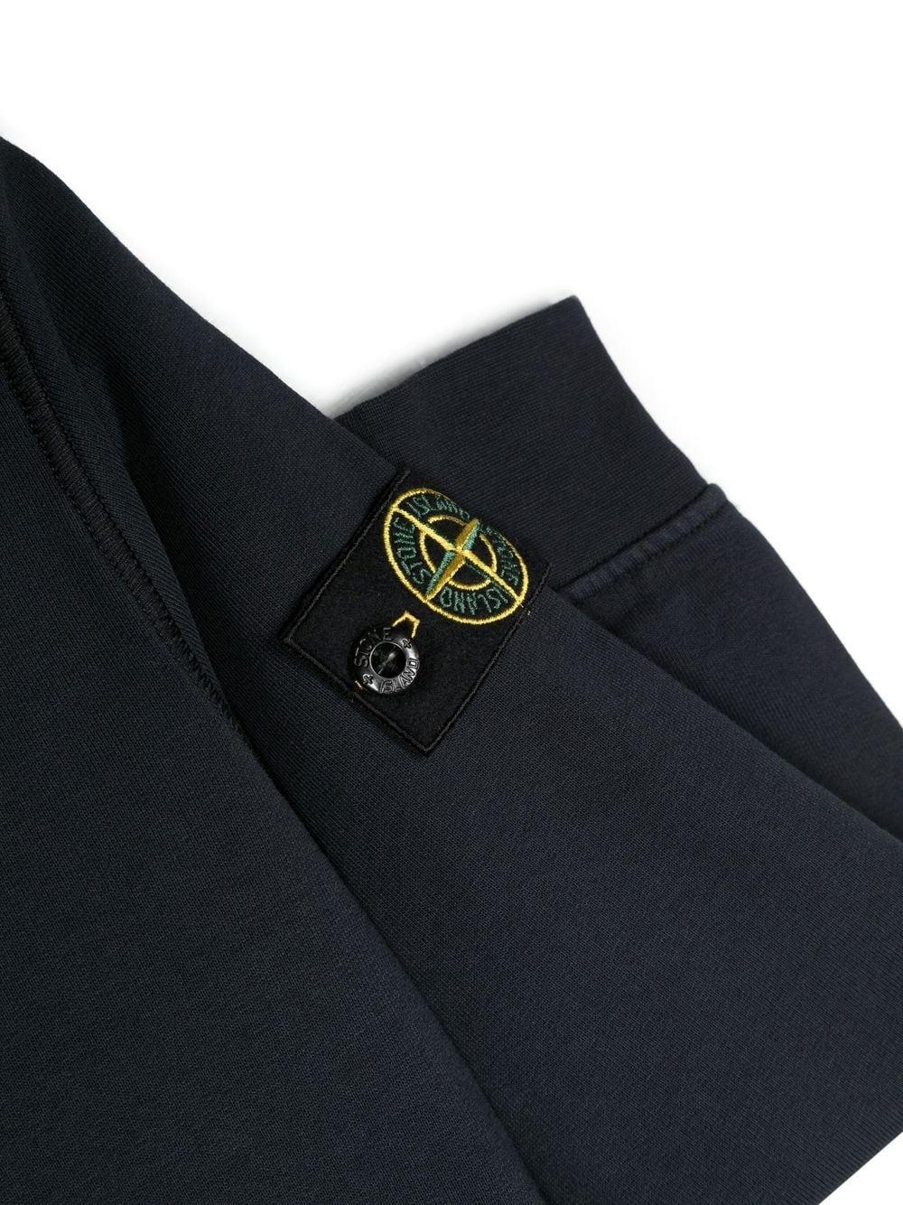 Navy blue Logo-patch crew-neck sweatshirt 7816613 40V0020 STONE ISLAND KIDS 