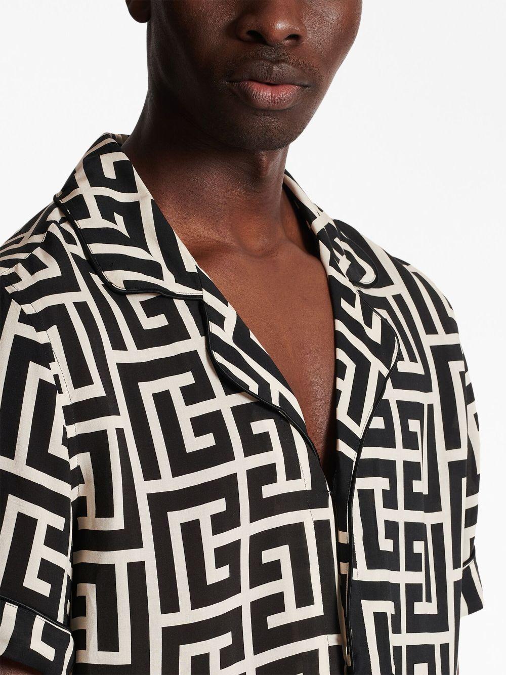 Pajama shirt with monogram print FH1HN011VD01 GFE BALMAIN 