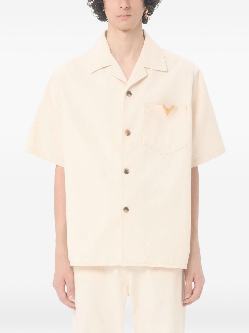 Denim Bowling Shirt with VGold 8V3DBA10B9W A03 VALENTINO GARAVANI 
