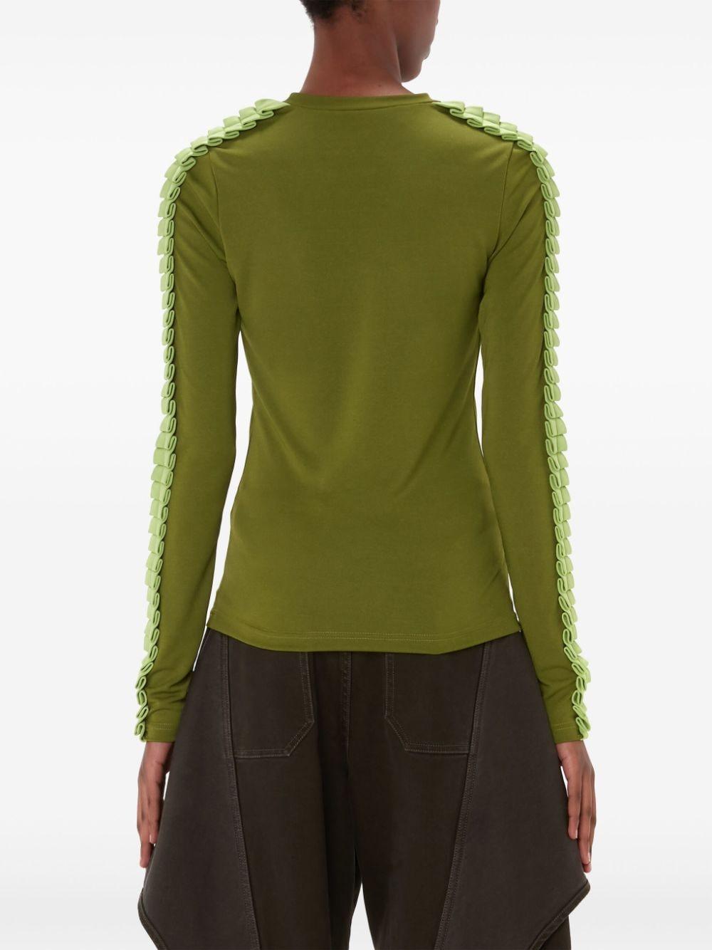Pleated-trim long-sleeve top<BR/><BR/><BR/> JO0243 PG1661500 JW ANDERSON 