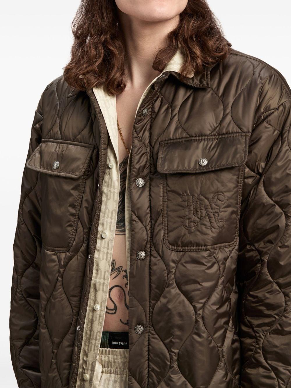 Logo-embroidered quilted jacket<BR/><BR/><BR/> PMED054F24FAB001 5656 PALM ANGELS 