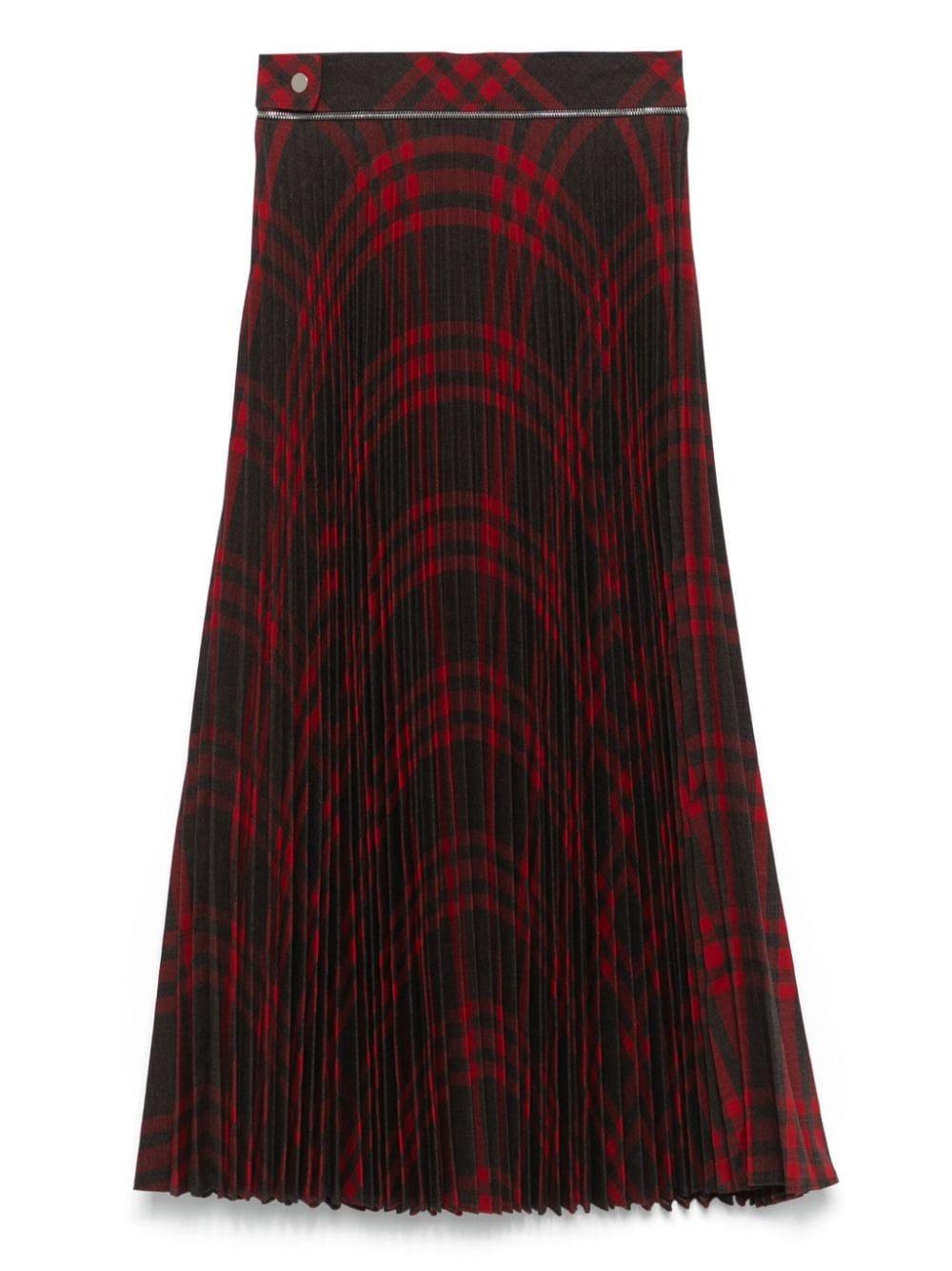 Check-pattern pleated skirt<BR/><BR/><BR/> 8093004 C1205 BURBERRY 
