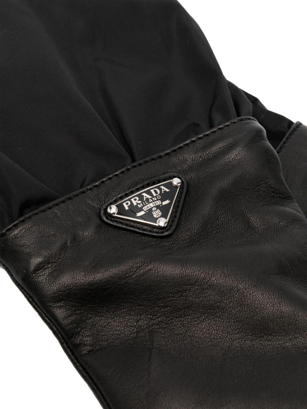 Triangle-logo leater gloves 1GG181 038F0632 PRADA 