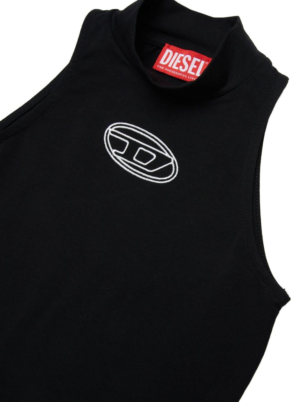 Cotton bodysuit with Oval D embroidery J02577 KYA0LK900 DIESEL KIDS 