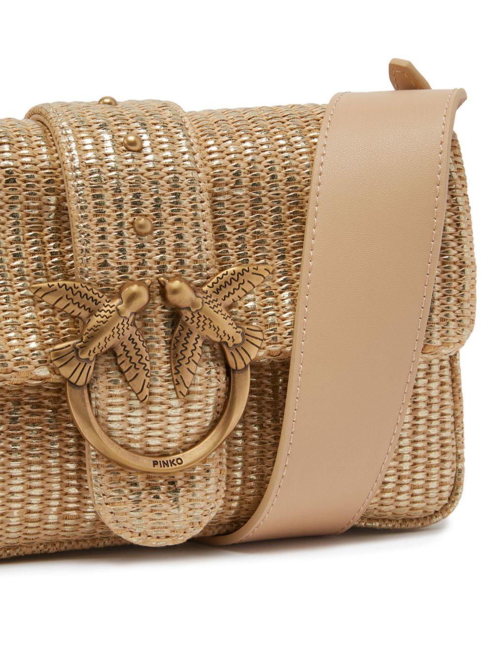 Raffia Mini Love Bag Slouchy Shoulder Bag 104340 A2CEZZLQ PINKO 