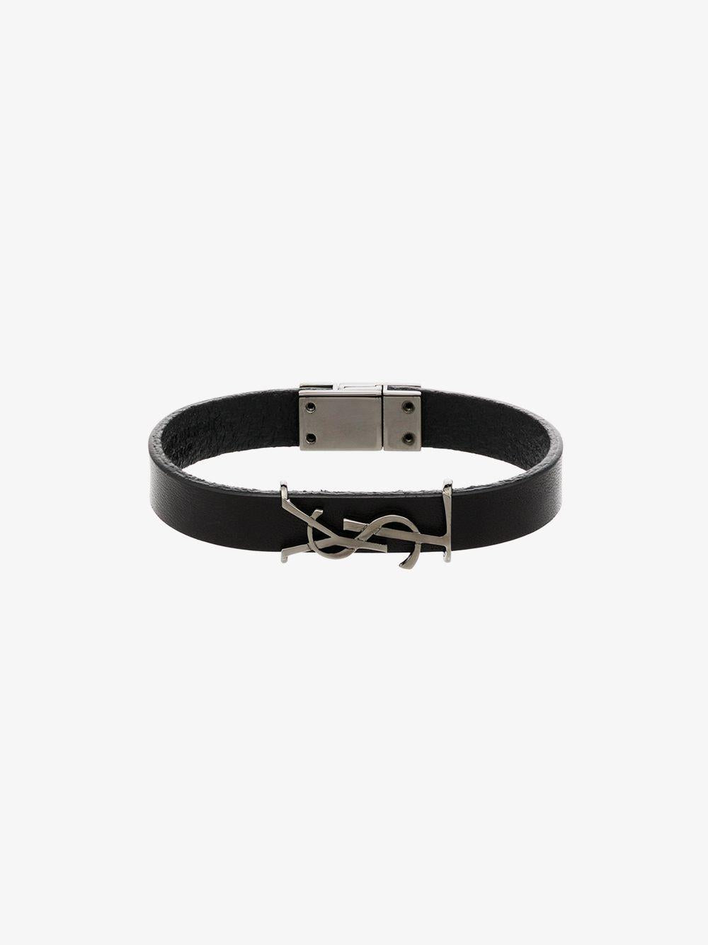 Opyum bracelet in smooth leather and metal 5593550IH0R 1000 SAINT LAURENT 