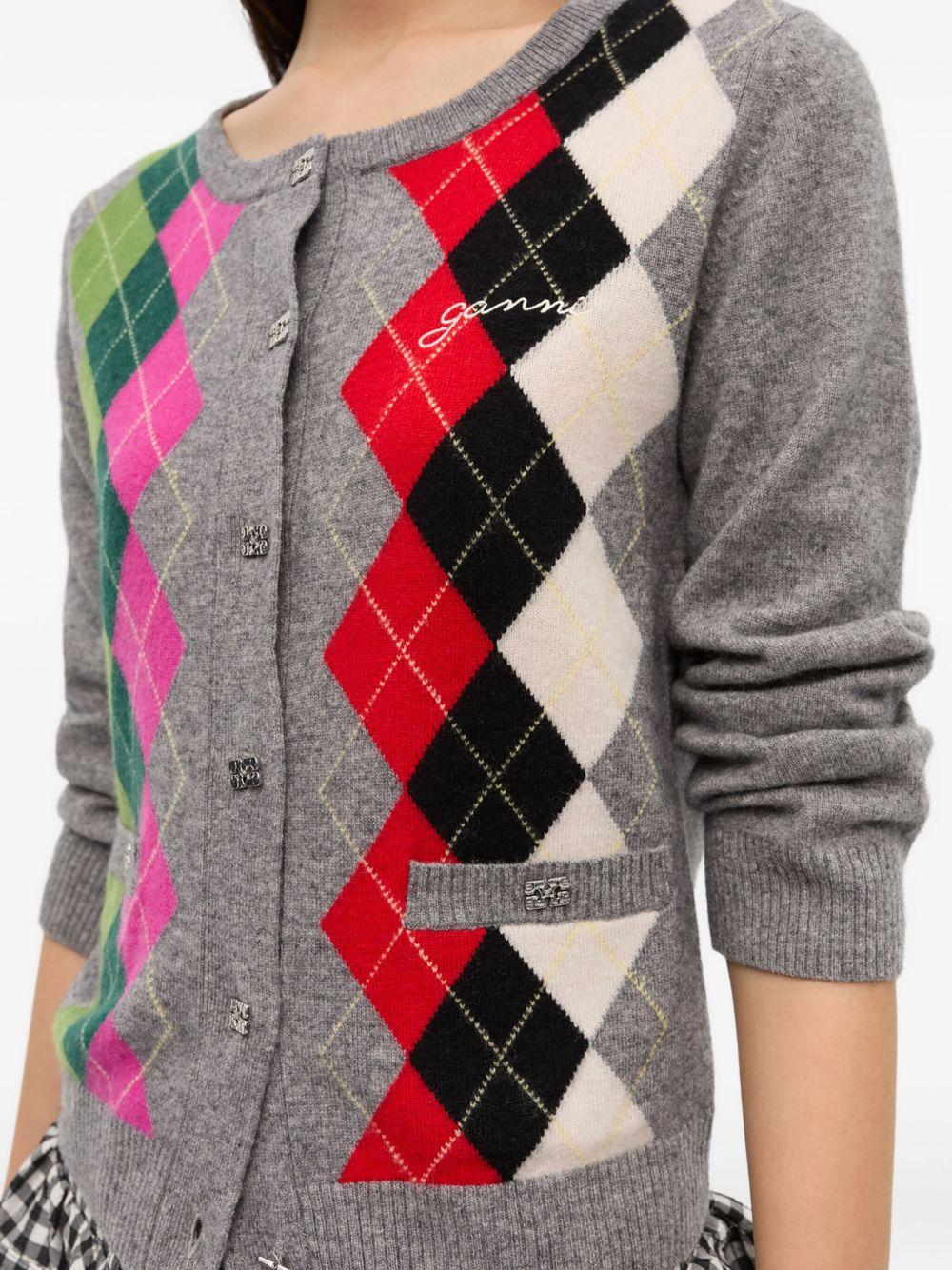 Check Cardigan K2512 921 GANNI 