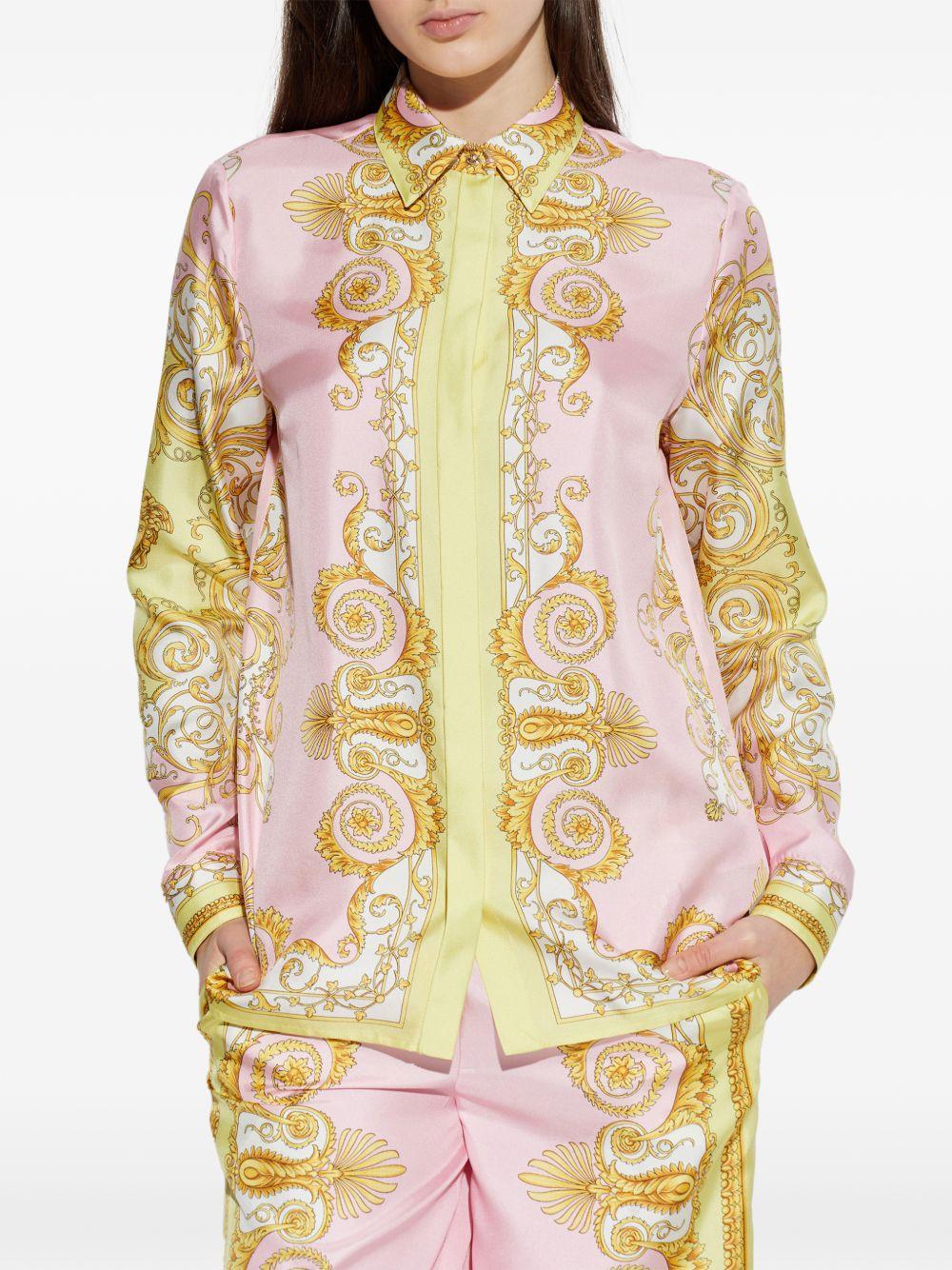 Printed Silk Twill Shirt 1001360 1A171655Y590 VERSACE 