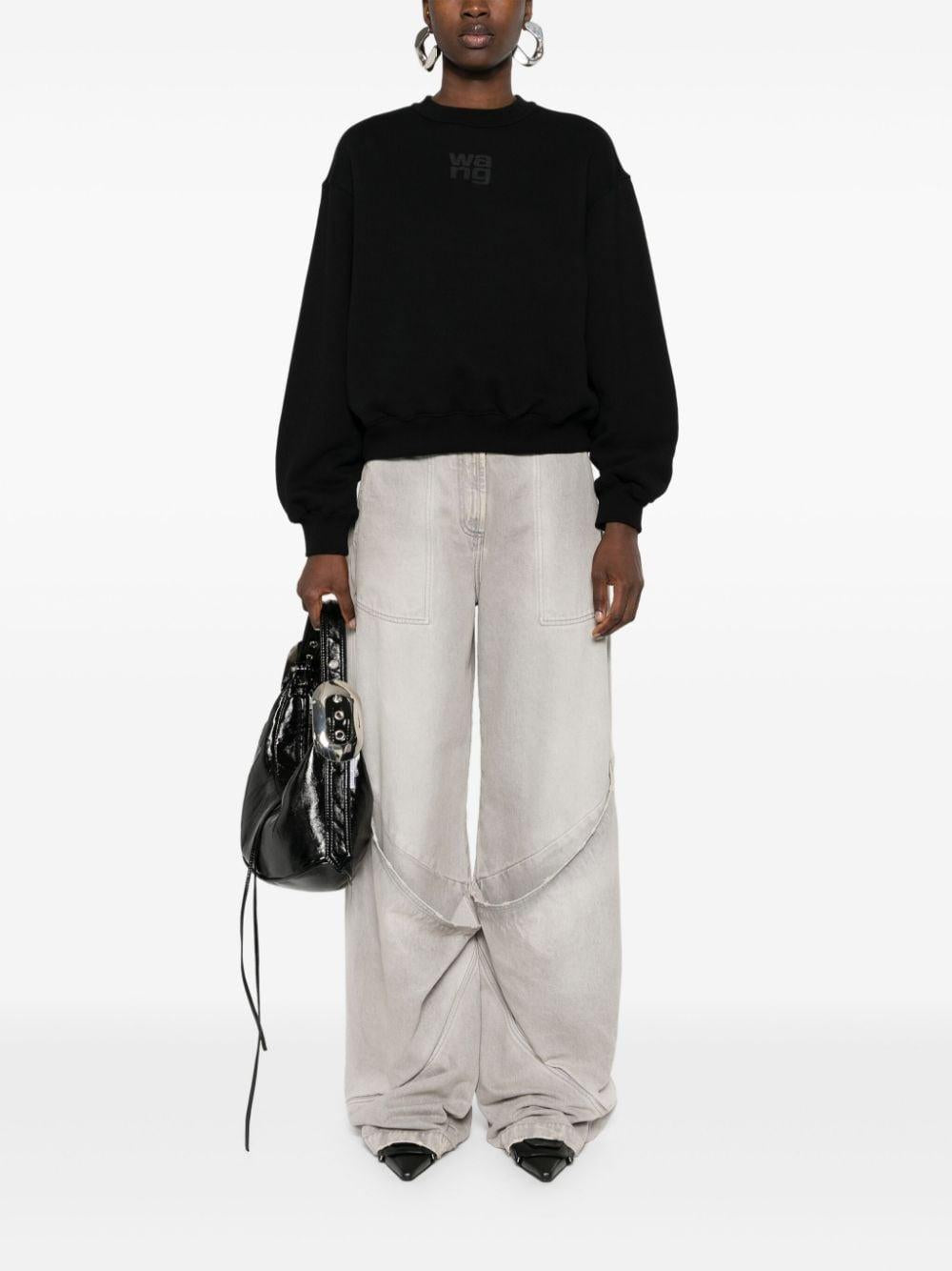 Logo-embossed cotton sweatshirt 4CC3241508 001 ALEXANDER WANG 