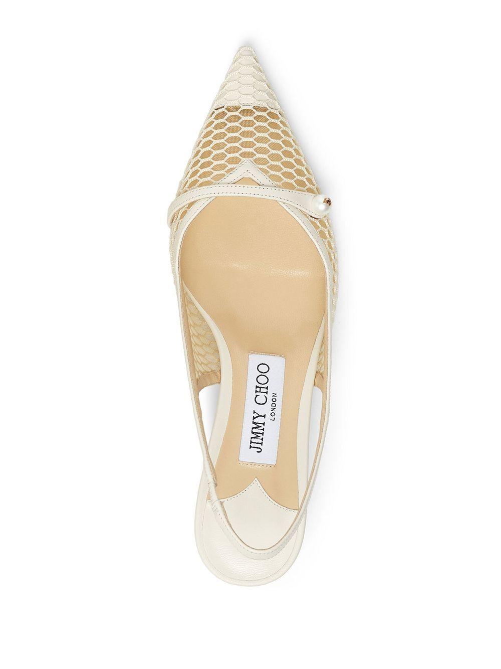 Amita 45 slingback AMITA 45 WHITE/LATTE JIMMY CHOO 