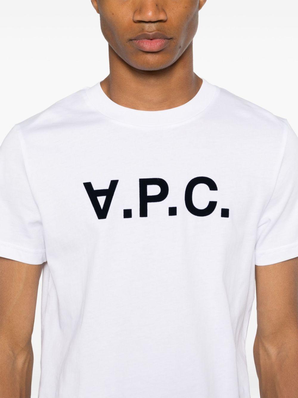 Flocked-logo T-shirt<BR/><BR/><BR/> COHBM M26384TAE A.P.C. 