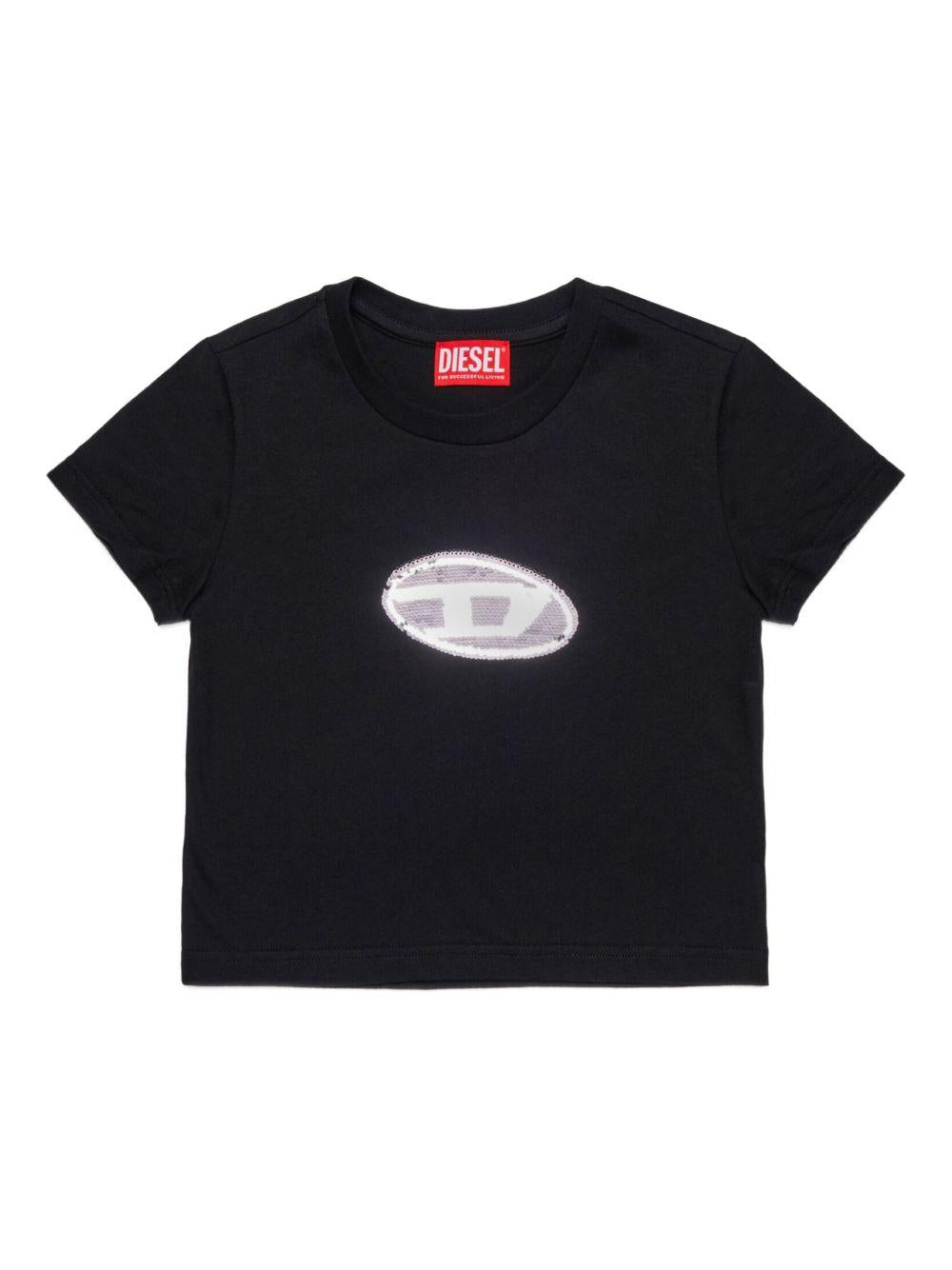 T-shirt with metal logo J02371 KYAUNK900 DIESEL KID 