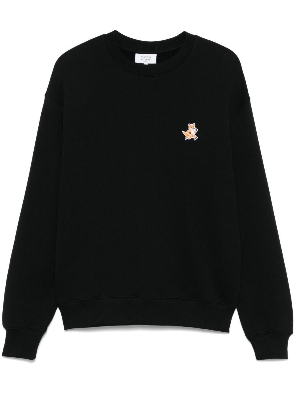 Speedy Fox-appliqué sweatshirt<BR/><BR/> MM00313KM0321 P199 MAISON KITSUNÉ 