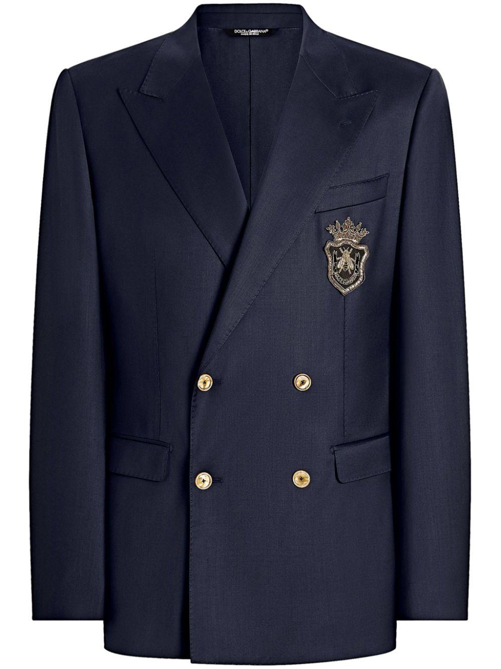 Logo-appliqué blazer <BR/><BR/><BR/><BR/><BR/><BR/> G2TJ8Z FUBFAB4902 DOLCE & GABBANA 